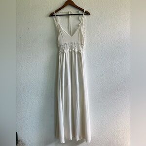 Bohemian White Crochet Lace Maxi Dress